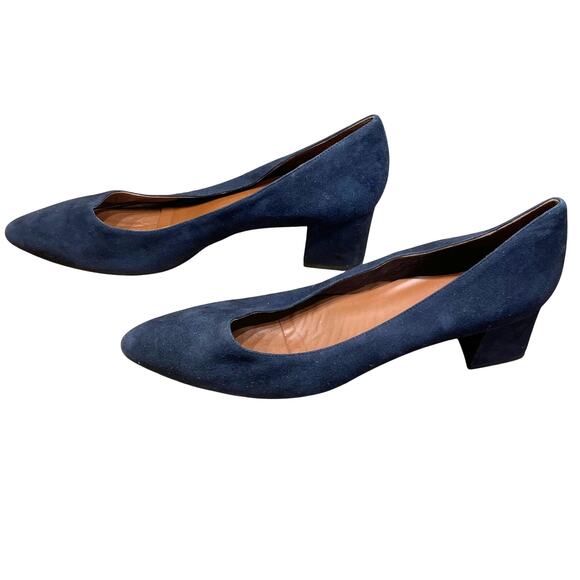 Aquatalia Kari Weatherproof Pointed Toe Pump Navy Blue Women's Size 10 EUC - Picture 2 of 8